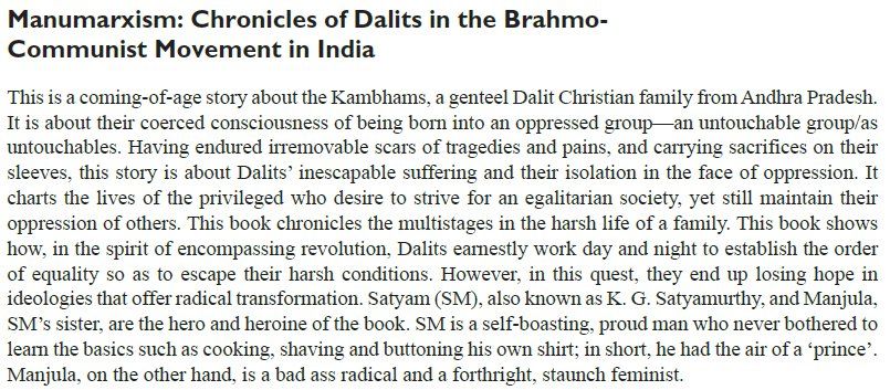 Manumarxism: Chronicles of Dalits in the Brahmo- Communist Movement in India