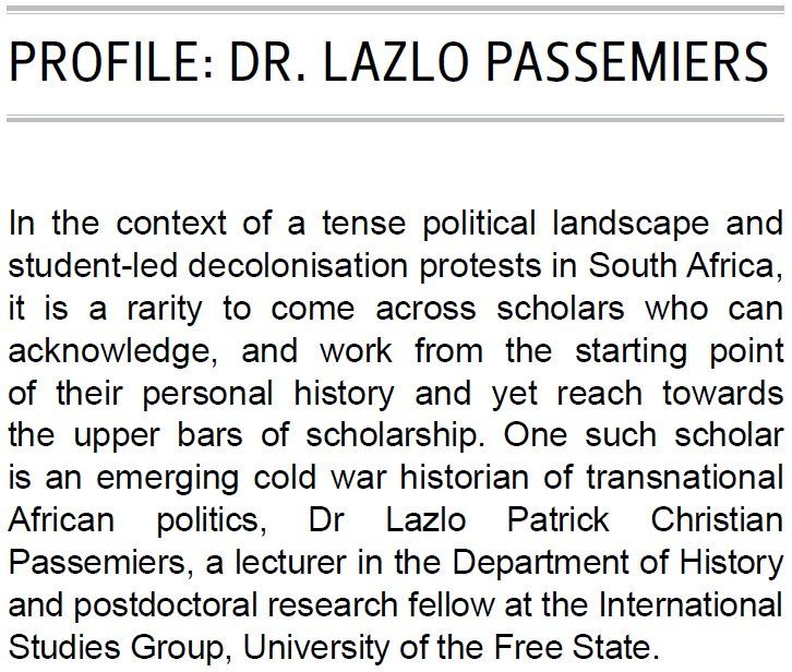 Profile: Dr. Lazlo Passemiers